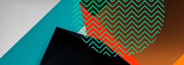 Düşük polyester 3 boyutlu geometrik şekiller, minimum soyut arkaplan. Kapaklar, afişler, el ilanları ve posterler için vektör illüstrasyonları