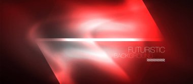 Neon geometrik soyut arkaplan. Karanlıkta parlayan ışık efektli üçgenler. Kapaklar, afişler, el ilanları ve posterler için vektör illüstrasyonuName