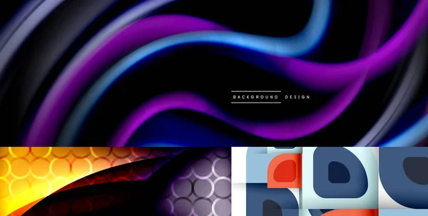 Geometrische abstracte achtergronden met schaduwlijnen, moderne vormen. Vector illustraties voor covers, banners, flyers en posters en andere sjablonen — Stockvector
