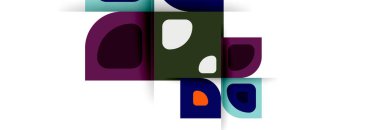 Soyut yuvarlak şekiller ve gölge efektleri tekrarlanan vektör modern geometrik arkaplan kümesi