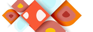 Soyut yuvarlak şekiller ve gölge efektleri tekrarlanan vektör modern geometrik arkaplan kümesi