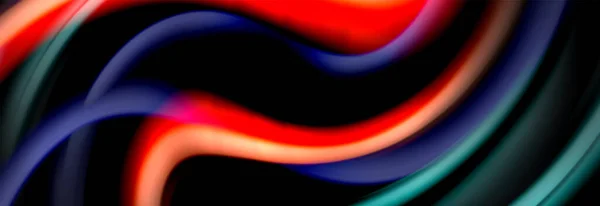 Movimiento dinámico fondo abstracto. Color rayas borrosas en negro. Cartel de líneas líquidas onduladas. Ilustración vectorial — Vector de stock
