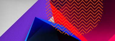 Düşük polyester 3 boyutlu geometrik şekiller, minimum soyut arkaplan. Kapaklar, afişler, el ilanları ve posterler için vektör illüstrasyonları