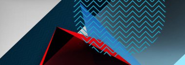 Düşük polyester 3 boyutlu geometrik şekiller, minimum soyut arkaplan. Kapaklar, afişler, el ilanları ve posterler için vektör illüstrasyonları