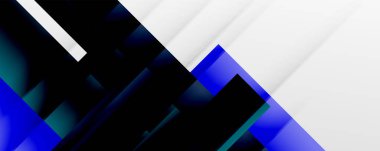 Gölge çizgileri, modern formlar, dikdörtgenler, kareler ve akışkan eğimlere sahip geometrik soyut arkaplanlar. Parlak renkli çizgiler serin arkaplanlar