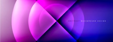 Vektör soyut arkaplan - gölgeler ve ışık efektleri ile sıvı gradyanı üzerinde daire ve çapraz çapraz. Metin için tekno ya da ticari parlak tasarım şablonları