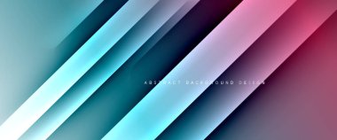 Dinamik diyagonal çizgileri olan akışkan eğimler soyut arkaplan. Dinamik ışık ve gölge efektleriyle parlak renkler. Vektör duvar kağıdı veya poster