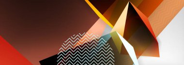 Düşük polyester 3 boyutlu geometrik şekiller, minimum soyut arkaplan. Kapaklar, afişler, el ilanları ve posterler için vektör illüstrasyonları