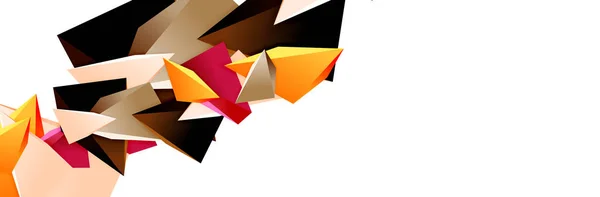 Triângulo mosaico abstrato fundo, 3d triangular baixo poli formas. Ilustração vetorial geométrica para capas, banners, folhetos e cartazes e outros —  Vetores de Stock