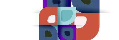 Soyut yuvarlak şekiller ve gölge efektleri tekrarlanan vektör modern geometrik arkaplan kümesi