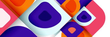 Soyut yuvarlak şekiller ve gölge efektleri tekrarlanan vektör modern geometrik arkaplan kümesi