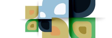 Soyut yuvarlak şekiller ve gölge efektleri tekrarlanan vektör modern geometrik arkaplan kümesi