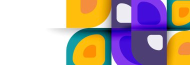 Soyut yuvarlak şekiller ve gölge efektleri tekrarlanan vektör modern geometrik arkaplan kümesi