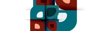 Soyut yuvarlak şekiller ve gölge efektleri tekrarlanan vektör modern geometrik arkaplan kümesi