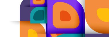 Soyut yuvarlak şekiller ve gölge efektleri tekrarlanan vektör modern geometrik arkaplan kümesi