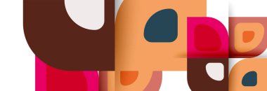 Soyut yuvarlak şekiller ve gölge efektleri tekrarlanan vektör modern geometrik arkaplan kümesi