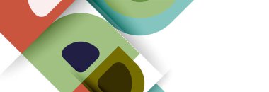 Soyut yuvarlak şekiller ve gölge efektleri tekrarlanan vektör modern geometrik arkaplan kümesi