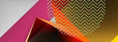 Düşük polyester 3 boyutlu geometrik şekiller, minimum soyut arkaplan. Kapaklar, afişler, el ilanları ve posterler için vektör illüstrasyonları