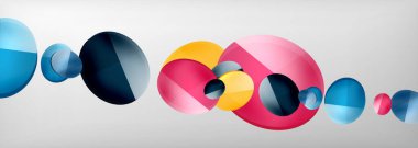 Soyut parlak yuvarlak şekiller vektör arkaplanı. Kapaklar, afişler, el ilanları ve posterler ve diğer şeyler için vektör fütüristik illüstrasyon