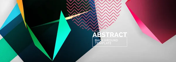 Low poly 3d geometric shapes, minimal abstract background. Vector illustrations for covers, banners, flyers and posters and other — Stock Vector