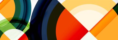 Yuvarlak şekiller, üçgenler ve daireler. Modern soyut arkaplan