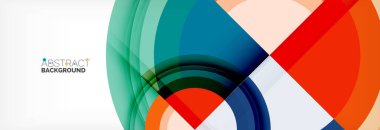 Yuvarlak şekiller, üçgenler ve daireler. Modern soyut arkaplan