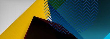 Düşük polyester 3 boyutlu geometrik şekiller, minimum soyut arkaplan. Kapaklar, afişler, el ilanları ve posterler için vektör illüstrasyonları