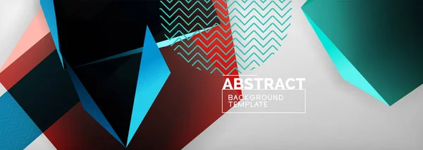 Lage poly 3d geometrische vormen, minimale abstracte achtergrond. Vector illustraties voor covers, banners, flyers en posters en andere — Stockvector