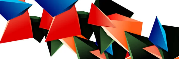 Triângulo mosaico abstrato fundo, 3d triangular baixo poli formas. Ilustração vetorial geométrica para capas, banners, folhetos e cartazes e outros —  Vetores de Stock