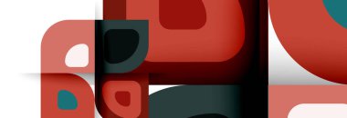 Soyut yuvarlak şekiller ve gölge efektleri tekrarlanan vektör modern geometrik arkaplan kümesi