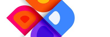 Soyut yuvarlak şekiller ve gölge efektleri tekrarlanan vektör modern geometrik arkaplan kümesi