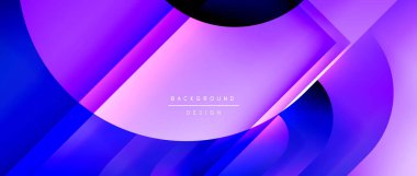 Çizgiler ve modern formlarla vektör geometrik arkaplan. Soyut yuvarlak şekiller, gölge ve ışık efektleri ile akışkan eğimli