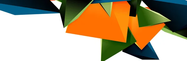 Triângulo mosaico abstrato fundo, 3d triangular baixo poli formas. Ilustração vetorial geométrica para capas, banners, folhetos e cartazes e outros — Vetor de Stock