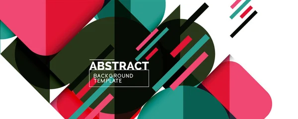 Reinig minimale geometrische abstracte achtergrond met driehoeken en cirkels. Vector illustratie voor covers, banners, flyers en posters en andere ontwerpen — Stockvector