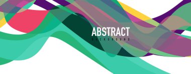 Akışkan dalga renkli soyut arkaplan. Dinamik renkli canlı vektör tasarımı