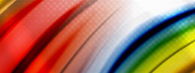 Soyut arkaplan. Pürüzsüz akış çizgileri, bulanık dalgalar, gökkuşağı renk çizgileri. Kapaklar, afişler, el ilanları ve posterler için vektör illüstrasyonları