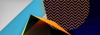 Düşük polyester 3 boyutlu geometrik şekiller, minimum soyut arkaplan. Kapaklar, afişler, el ilanları ve posterler için vektör illüstrasyonları