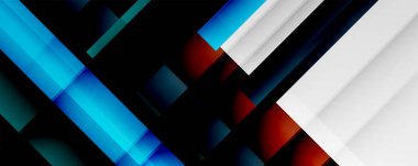 Gölge çizgileri, modern formlar, dikdörtgenler, kareler ve akışkan eğimlere sahip geometrik soyut arkaplanlar. Parlak renkli çizgiler serin arkaplanlar