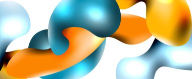 Kabarcıklar soyut arkaplan. Beyaz vektör şablonunda sıvı sıçramaları