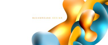 Kabarcıklar soyut arkaplan. Beyaz vektör şablonunda sıvı sıçramaları