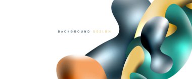 Kabarcıklar soyut arkaplan. Beyaz vektör şablonunda sıvı sıçramaları