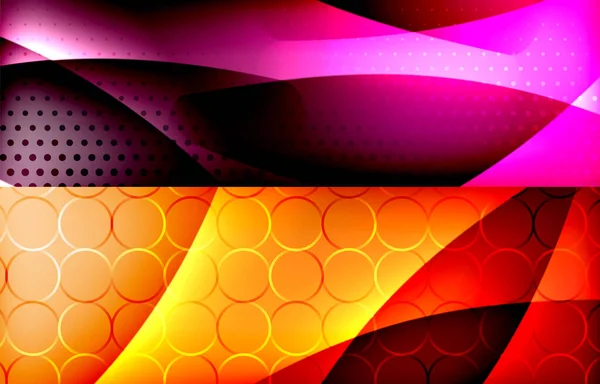 Uppsättning moderna geometriska former abstrakta bakgrunder. Vektorillustrationer för omslag, banderoller, flygblad och affischer och andra — Stock vektor