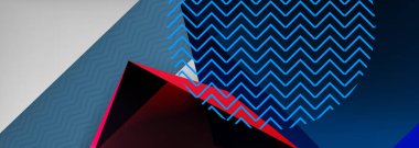 Düşük polyester 3 boyutlu geometrik şekiller, minimum soyut arkaplan. Kapaklar, afişler, el ilanları ve posterler için vektör illüstrasyonları