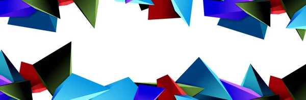 Triângulo mosaico abstrato fundo, 3d triangular baixo poli formas. Ilustração vetorial geométrica para capas, banners, folhetos e cartazes e outros — Vetor de Stock