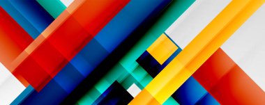 Gölge çizgileri, modern formlar, dikdörtgenler, kareler ve akışkan eğimlere sahip geometrik soyut arkaplanlar. Parlak renkli çizgiler serin arkaplanlar