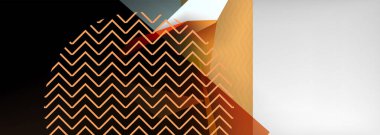 Düşük polyester 3 boyutlu geometrik şekiller, minimum soyut arkaplan. Kapaklar, afişler, el ilanları ve posterler için vektör illüstrasyonları