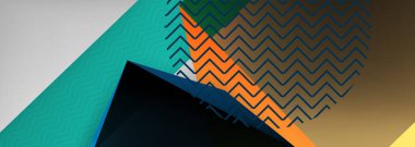 Düşük polyester 3 boyutlu geometrik şekiller, minimum soyut arkaplan. Kapaklar, afişler, el ilanları ve posterler için vektör illüstrasyonları