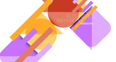 Basit daireler ve soyut arka plan üçgenleri. Kapaklar, afişler, el ilanları ve posterler ve diğer tasarımlar için vektör illüstrasyonu