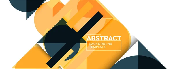 Reinig minimale geometrische abstracte achtergrond met driehoeken en cirkels. Vector illustratie voor covers, banners, flyers en posters en andere ontwerpen — Stockvector