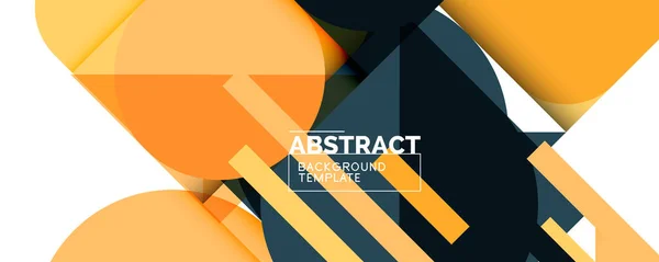 Clean minimal geometric abstract background with triangles and circles. Vector illustration for covers, banners, flyers and posters and other designs — Stock Vector